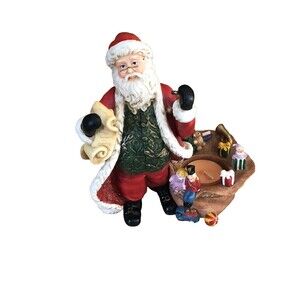 PartyLite Ceramic Christmas Candle Holder Santa Claus + 12 Scented Candles